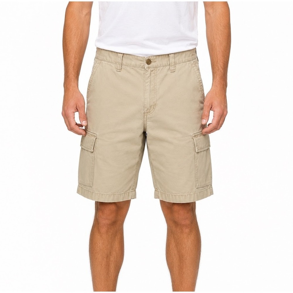 Quiksilver  Cargo Shorts Men 36 Beige 100% Cotton Outdoor Hiking Utility Casual